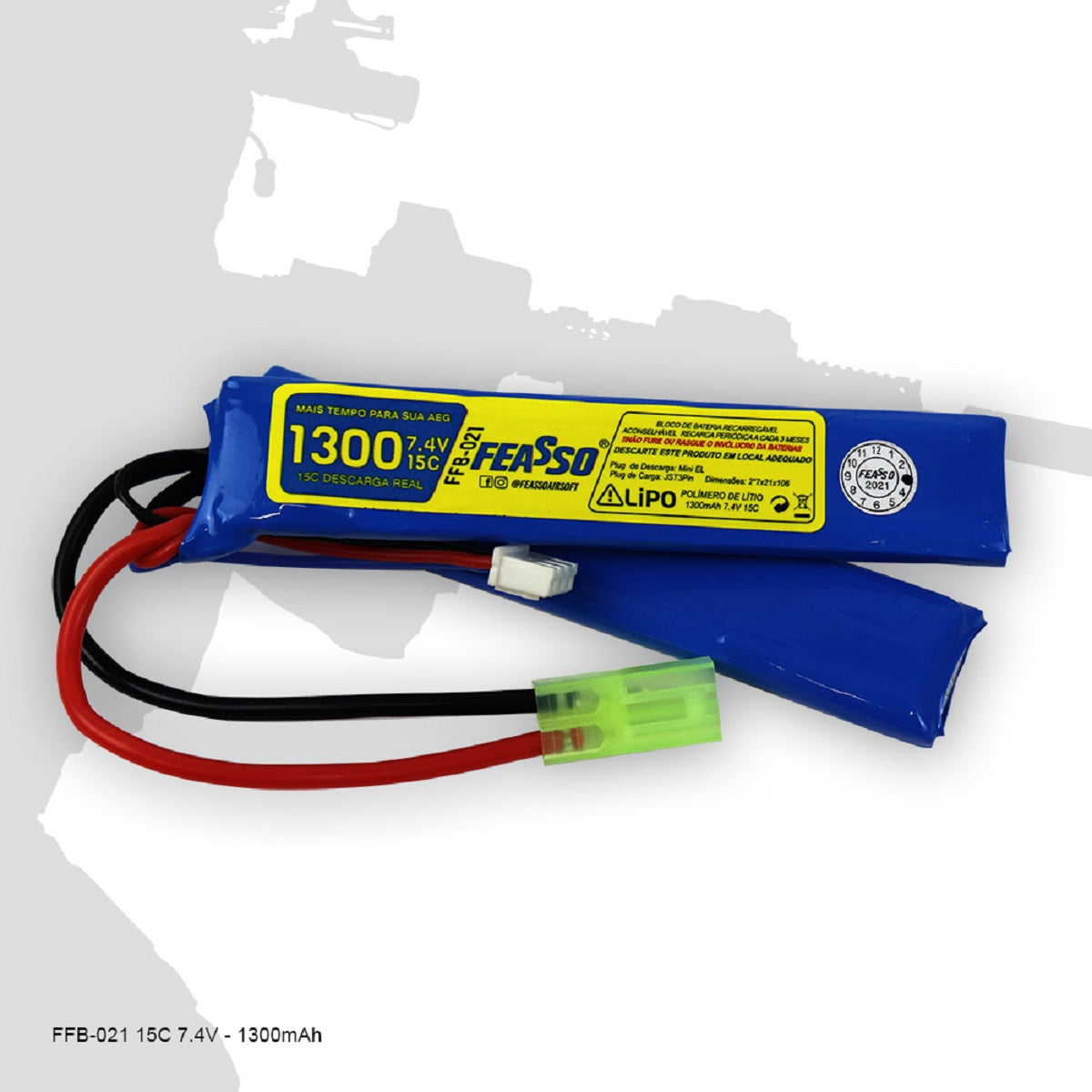 Bateria de Lipo 7.4V 1300 mAh 15C 2S Rifle Airsoft