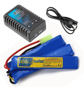 Kit Carregador L3 + Bateria de Lipo Feasso 11,1V 3S 1100mAh