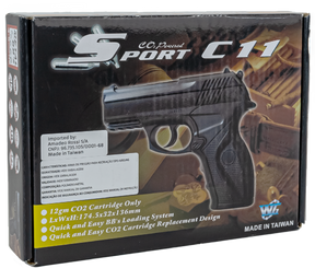 Kit Pistola Pressão Airgun C11 Gás Co2 Esfera Aço 4,5mm