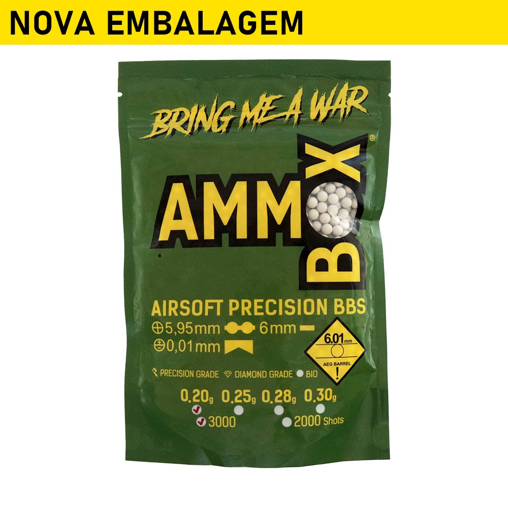 Bbs 0,20g  AMMOBOX  C/3000 (600g)  Munição Airsoft